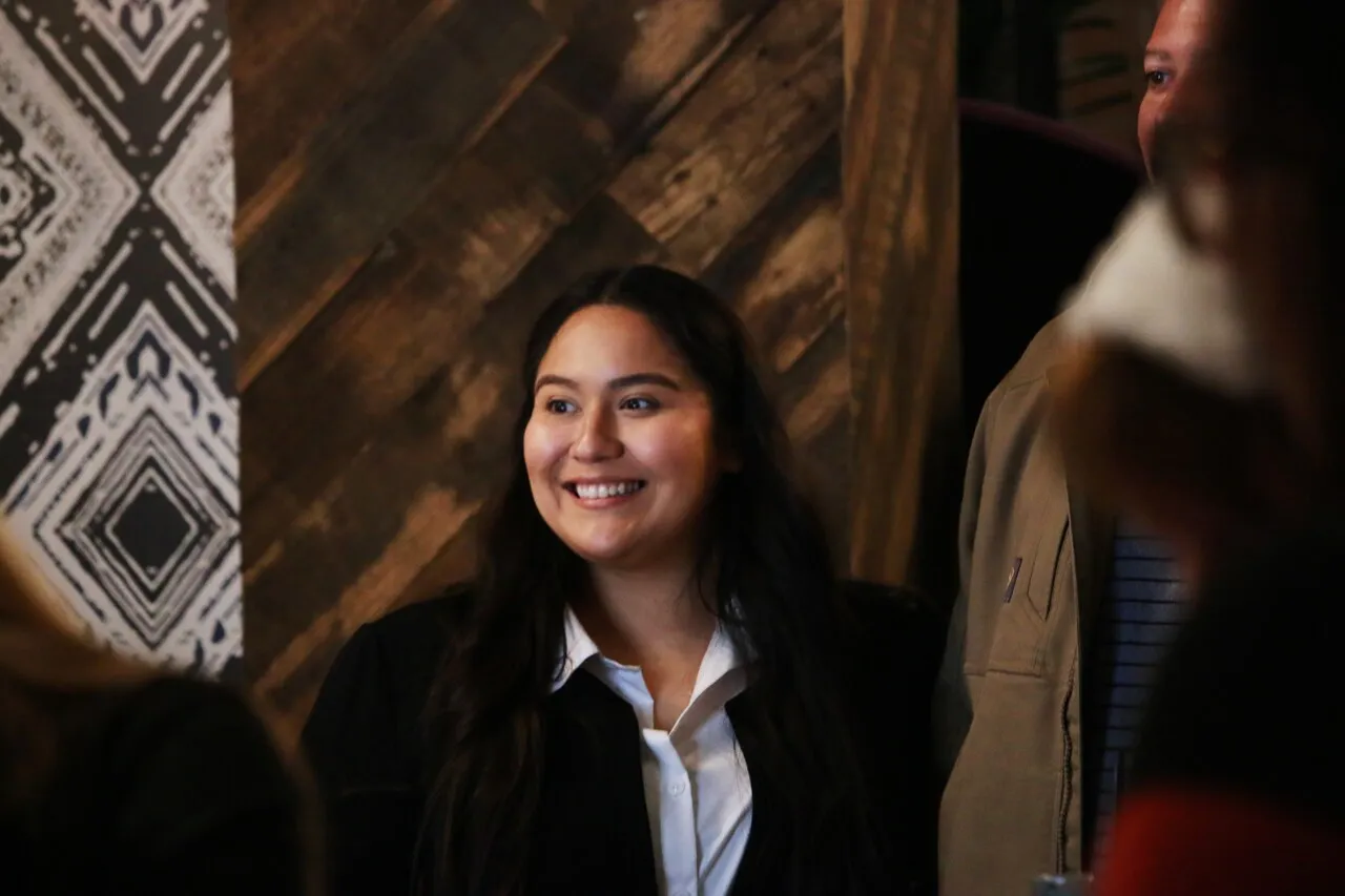 Guest smiling during a business networking event